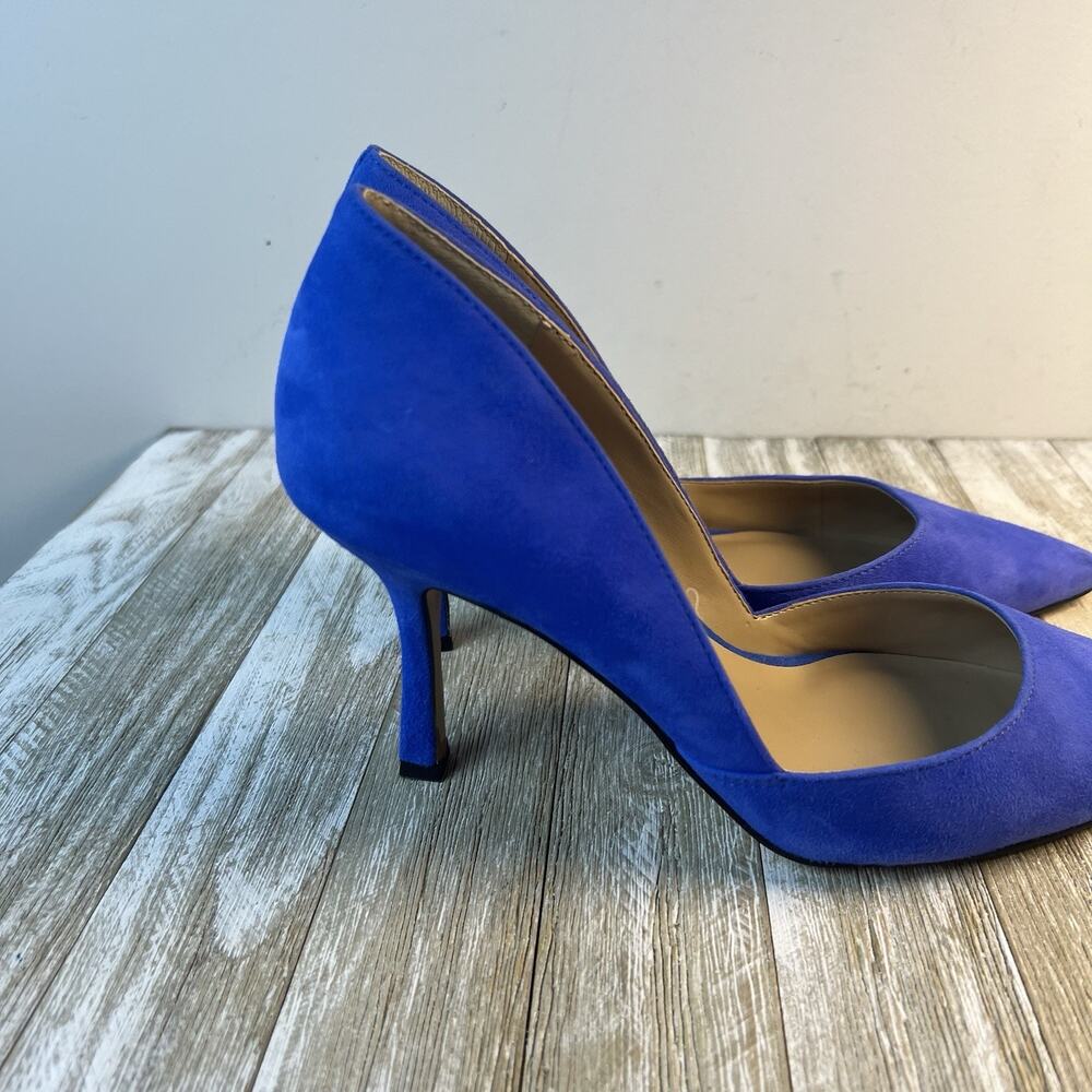Ann Taylor Royal Blue Suede Pointed-Toe Pumps - Picture 7 of 11